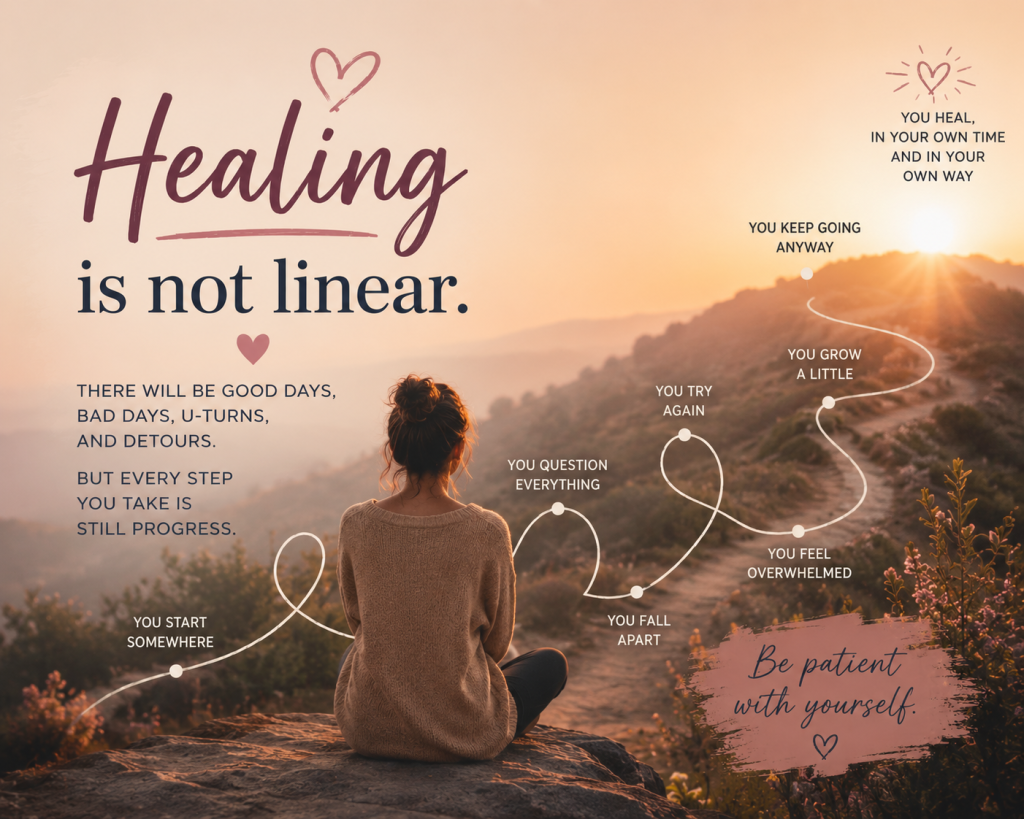 Quote for self-care:"Healing is not linear."