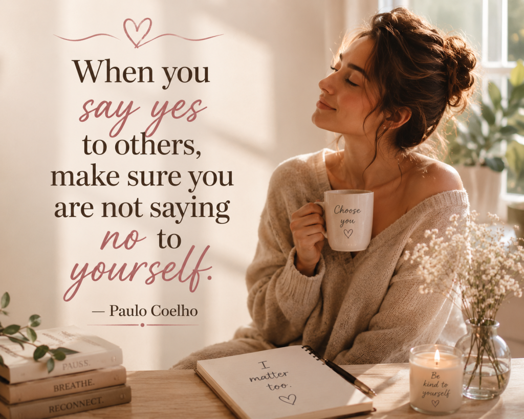 "When you say yes to others, make sure you are not saying no to yourself." — Paulo Coelho