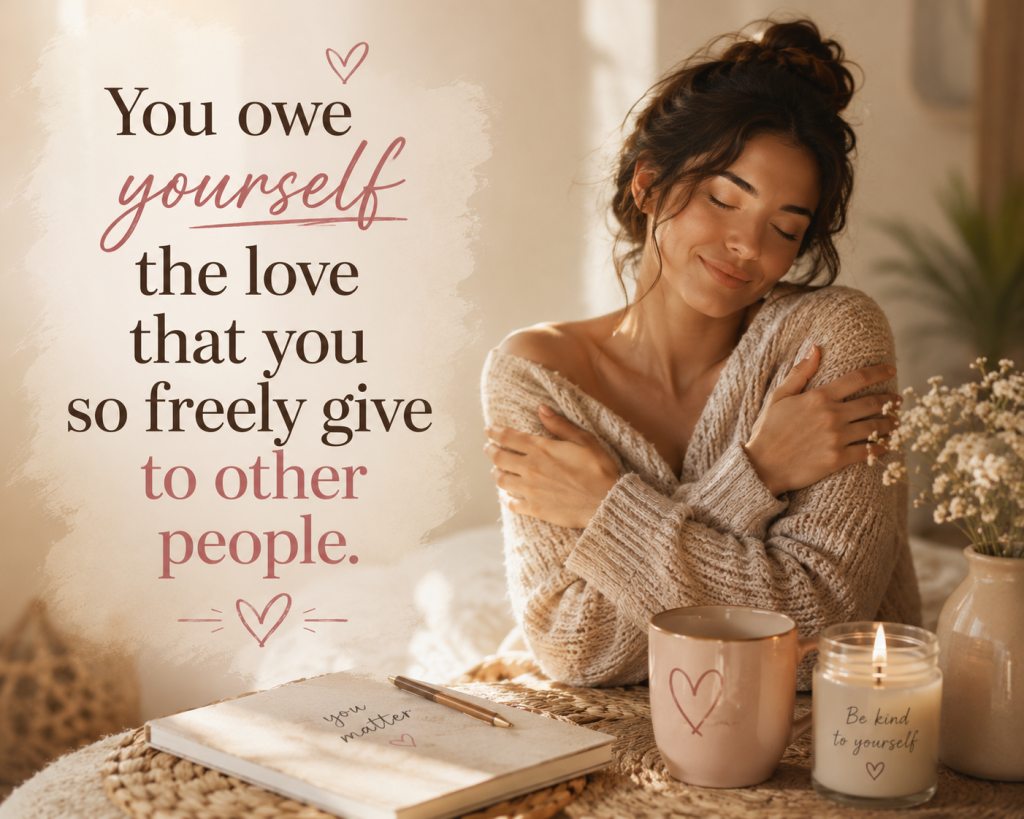 Self-care quote: "You owe yourself the love that you so freely give to other people."