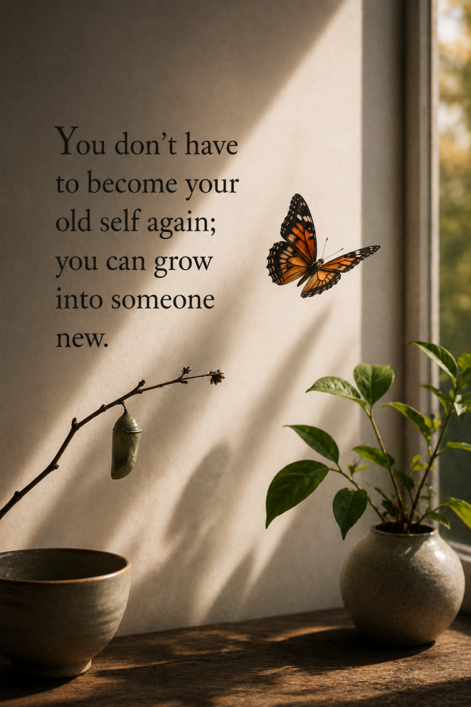 You don't have to become your old self again; you can grow into someone new.